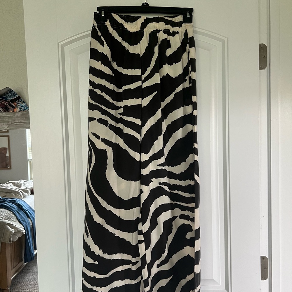 Zebra Print Women's cropped wide leg pants